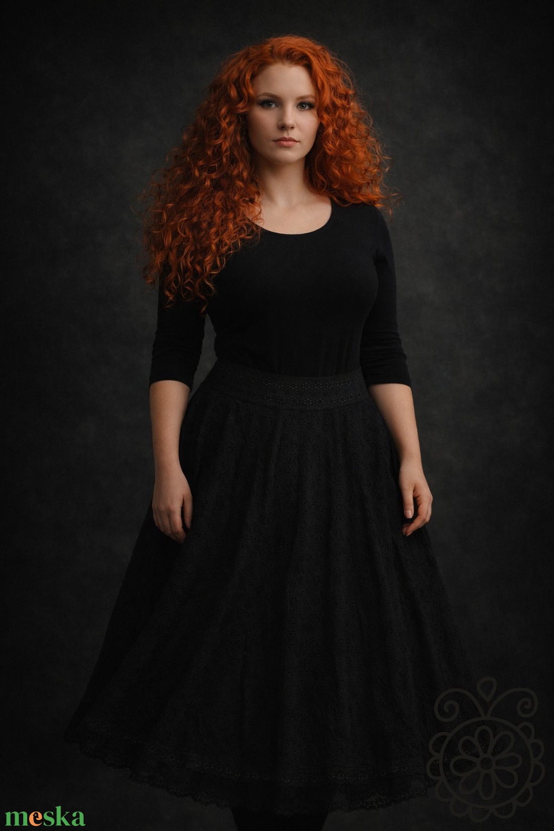 Madeira-géz, dupla rétegű körloknis szoknya � fekete - ruha & divat - női ruha - szoknya - Meska.hu