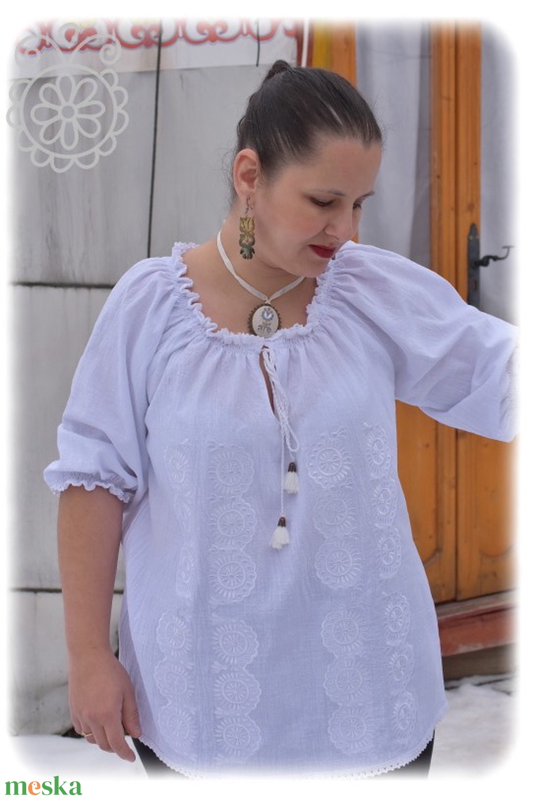 Zalai Ragyogó: Fehérnép zalai fehérhímzéses gézblúza � fehér RU - ruha & divat - női ruha - blúz - Meska.hu