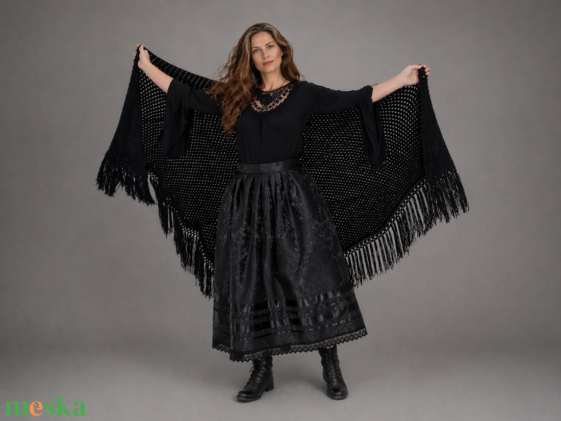 Kánya szoknya � fekete brokát - ruha & divat - női ruha - szoknya - Meska.hu