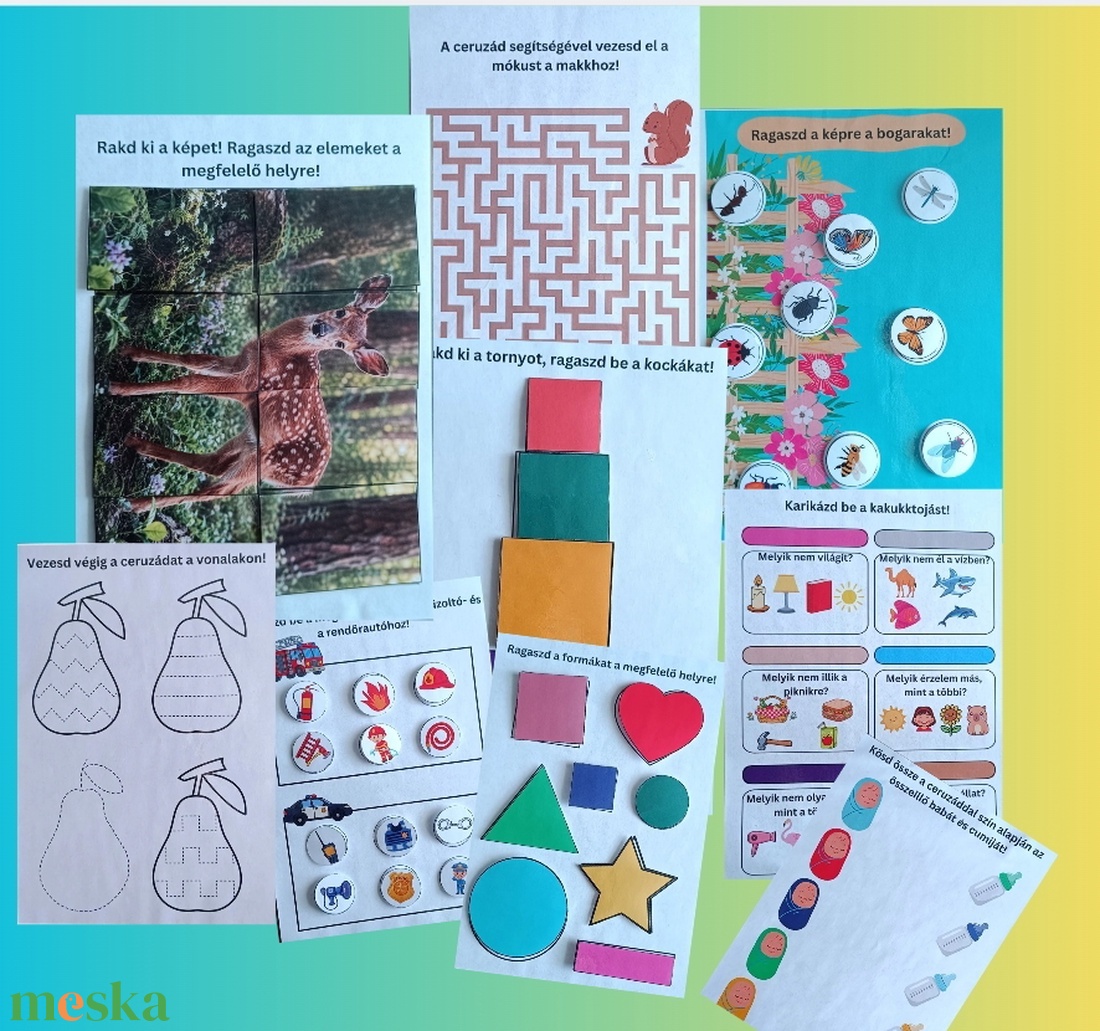 Maki foglalkoztató füzet  - művészet - grafika & illusztráció - digitális - Meska.hu