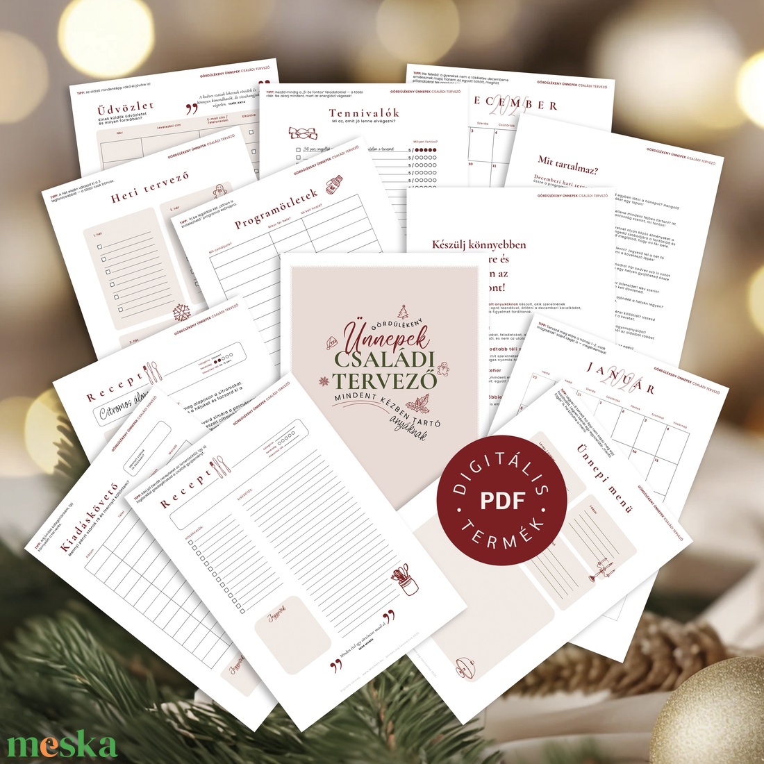 TERVEZŐ gondoskodó anyáknak - a téli szünetre és az ünnepekre (Digitális termék) - otthon & életmód - papír, írószer - naptár & tervező - Meska.hu