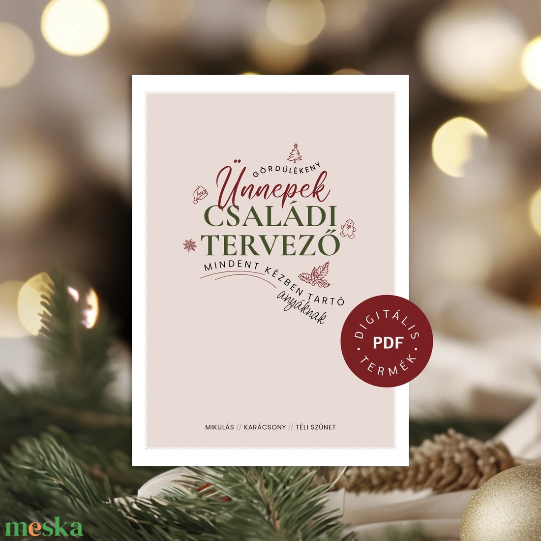 TERVEZŐ gondoskodó anyáknak - a téli szünetre és az ünnepekre (Digitális termék) - otthon & életmód - papír, írószer - naptár & tervező - Meska.hu