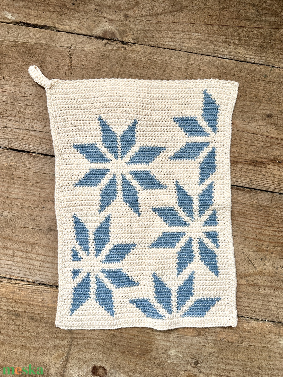 Csillagos horgolt kéztörlő - otthon & életmód - fürdőszoba - törölköző - Meska.hu