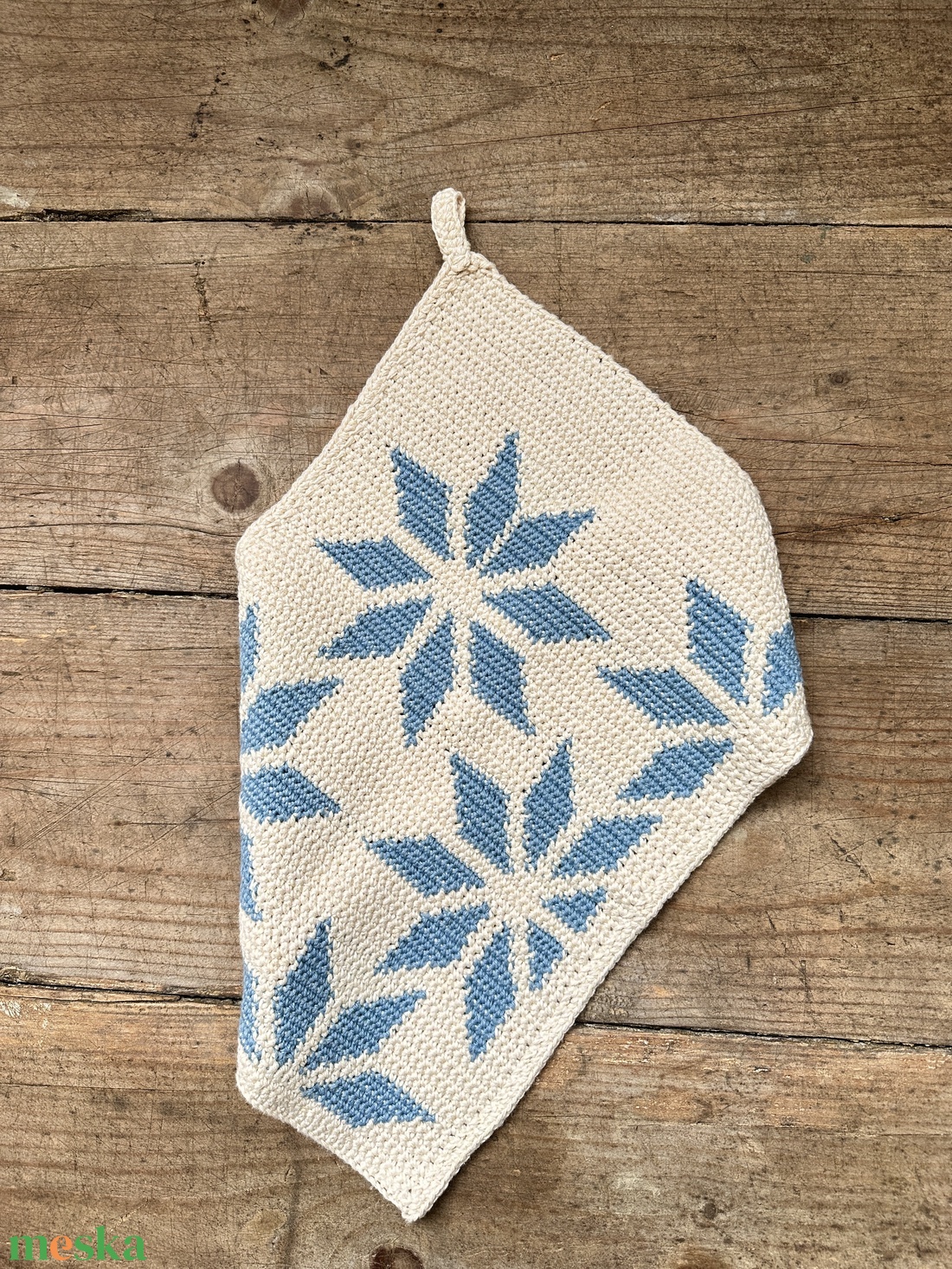 Csillagos horgolt kéztörlő - otthon & életmód - fürdőszoba - törölköző - Meska.hu