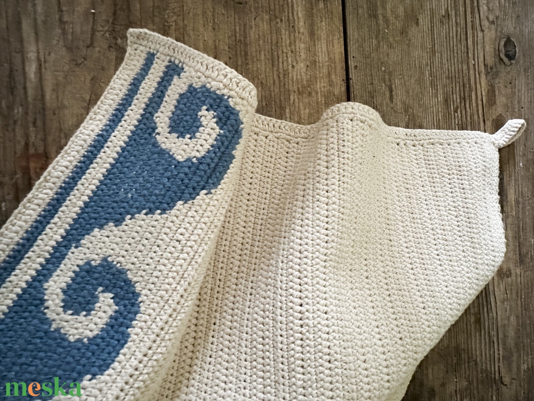 Hullámos horgolt kéztörlő - otthon & életmód - fürdőszoba - törölköző - Meska.hu