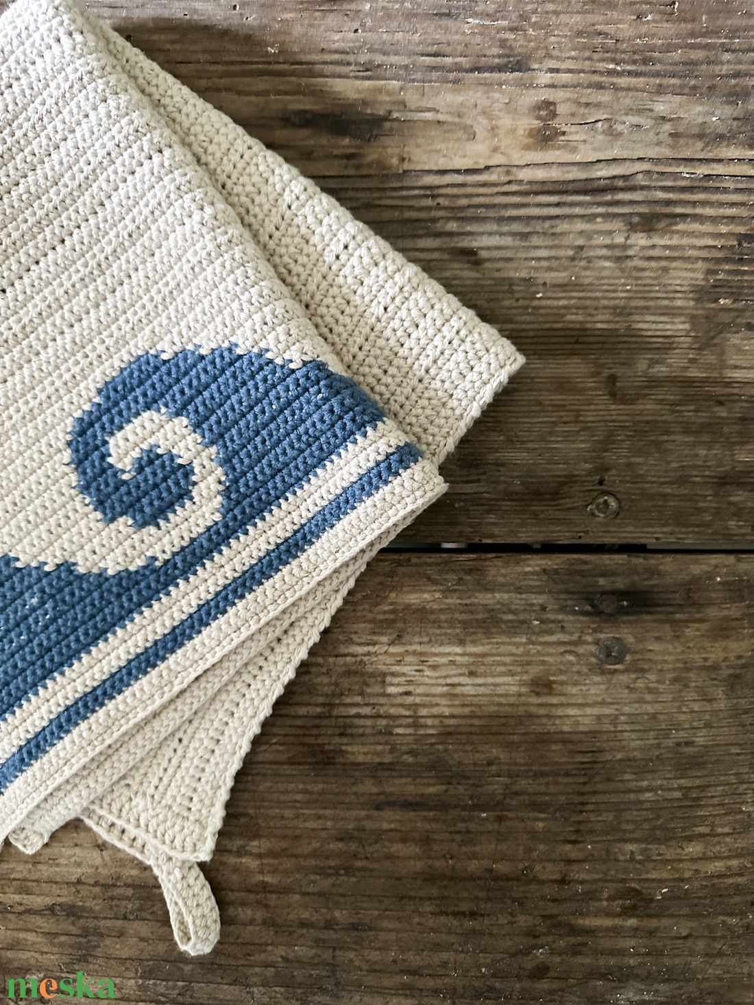 Hullámos horgolt kéztörlő - otthon & életmód - fürdőszoba - törölköző - Meska.hu