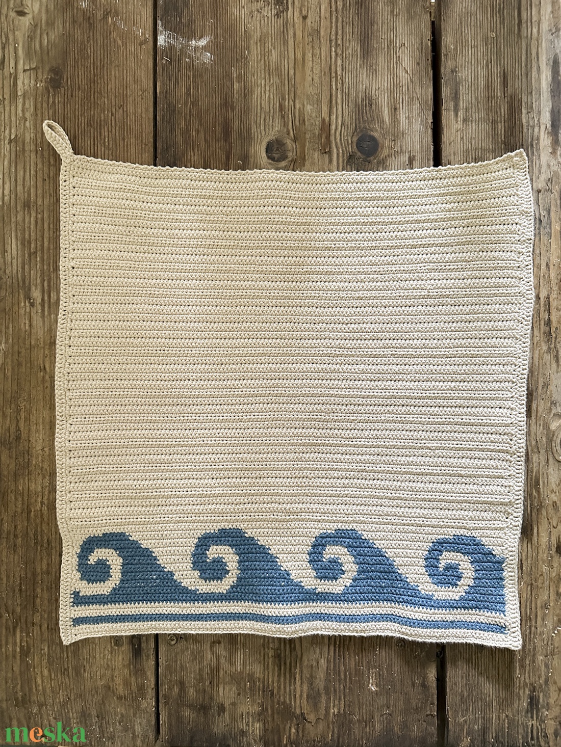 Hullámos horgolt kéztörlő - otthon & életmód - fürdőszoba - törölköző - Meska.hu