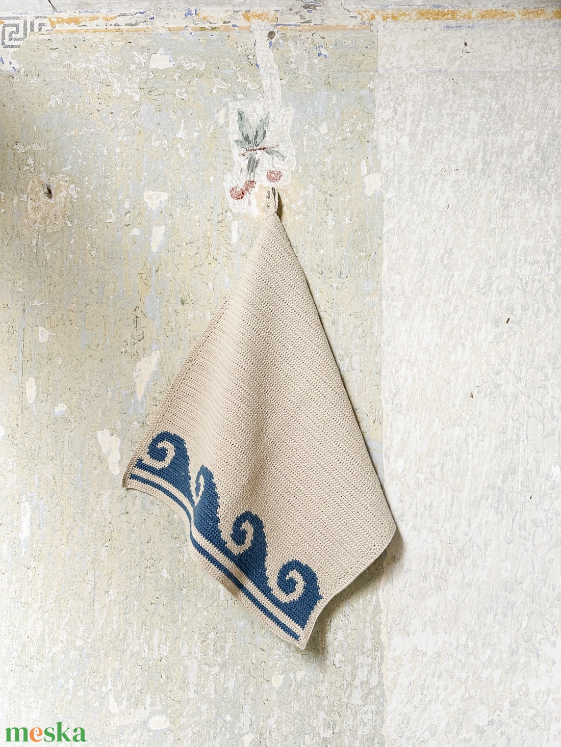 Hullámos horgolt kéztörlő - otthon & életmód - fürdőszoba - törölköző - Meska.hu