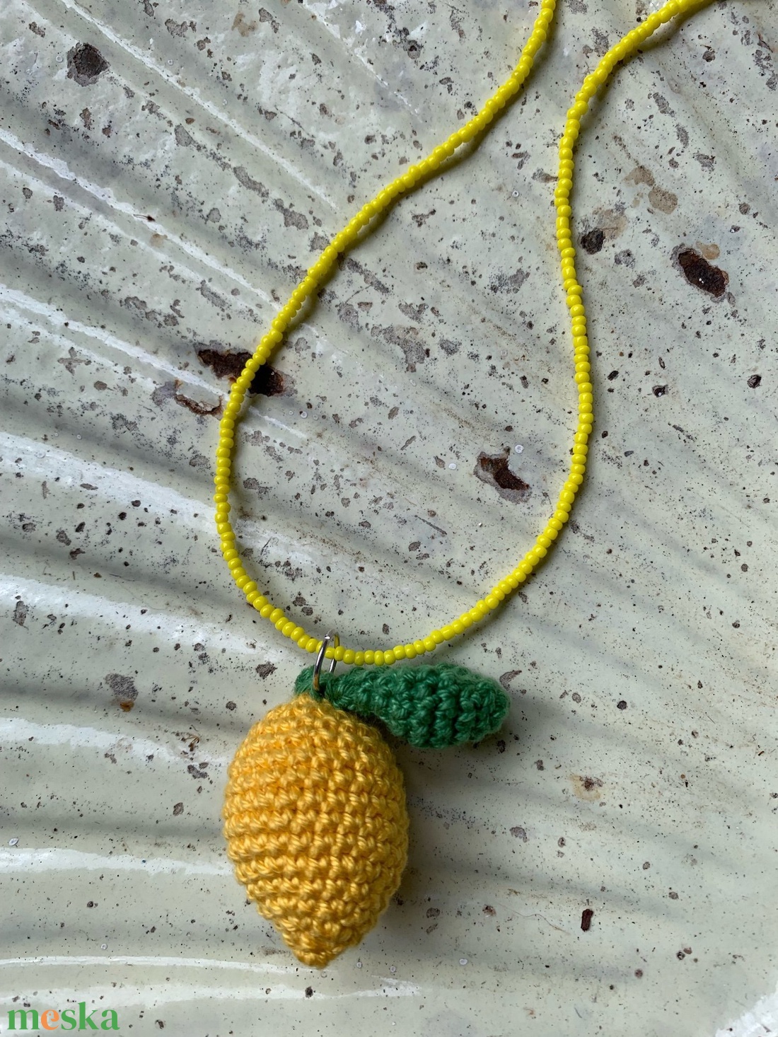 Citromos nyaklánc - ékszer - fülbevaló - lógó fülbevaló - Meska.hu