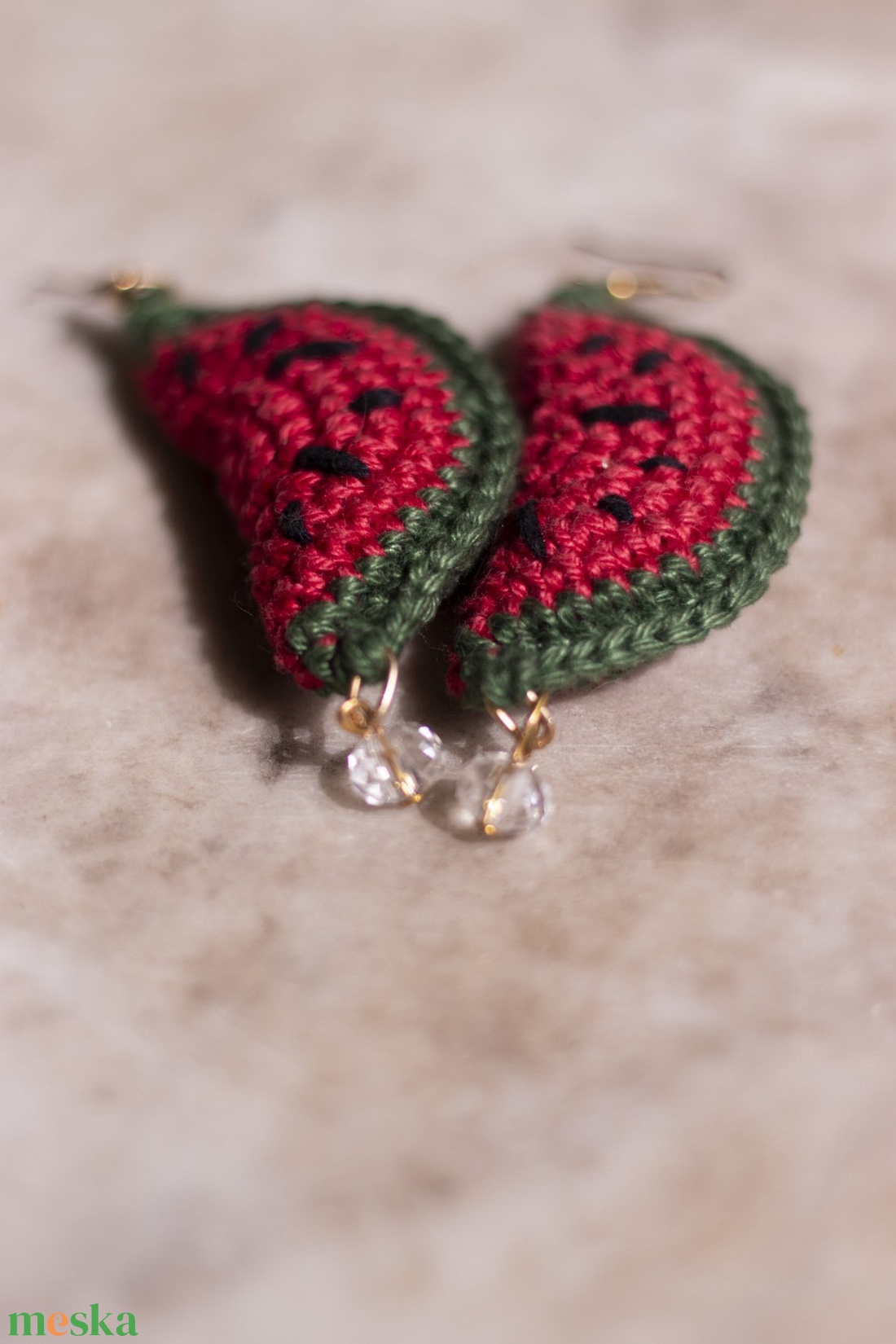 Dinnyés fülbevaló - ékszer - fülbevaló - lógó fülbevaló - Meska.hu