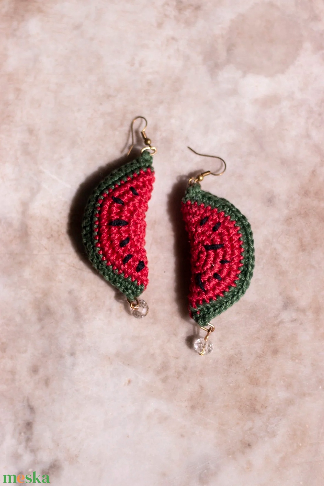 Dinnyés fülbevaló - ékszer - fülbevaló - lógó fülbevaló - Meska.hu