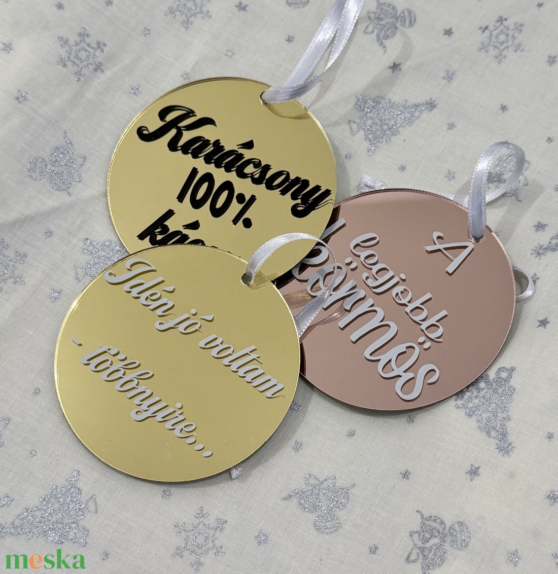 Tükörhatású plexi karácsonyfadísz - karácsony - karácsonyi lakásdekoráció - karácsonyfadíszek - Meska.hu