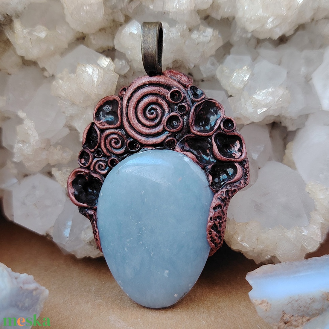 Angelit köves medál - Gabriel - ékszer - nyaklánc - medál - Meska.hu