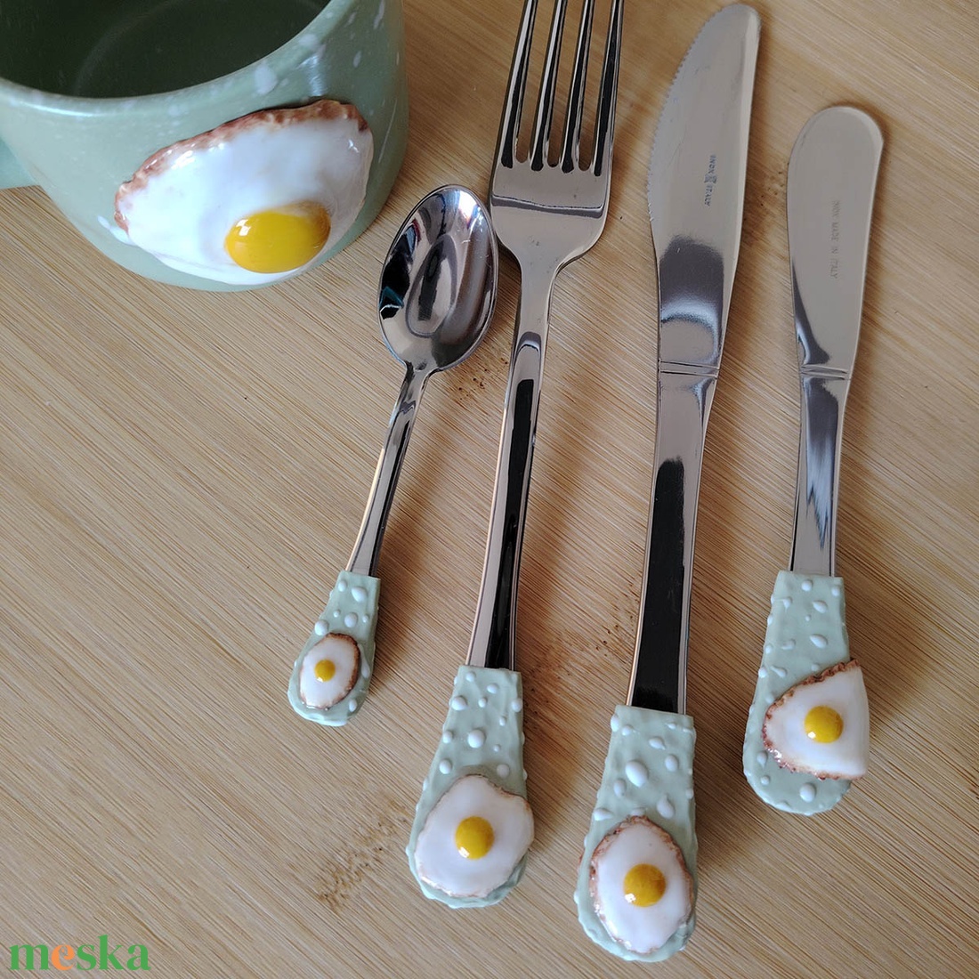 Tükörtojás Reggeliző Készlet - otthon & életmód - konyhafelszerelés, tálalás - tálalás - bögre & csésze - Meska.hu