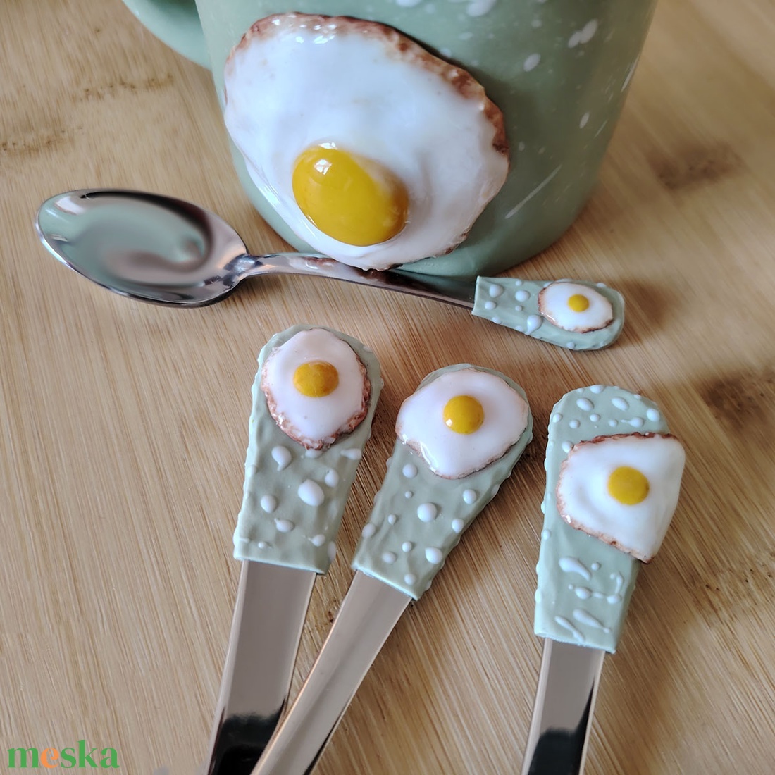 Tükörtojás Reggeliző Készlet - otthon & életmód - konyhafelszerelés, tálalás - tálalás - bögre & csésze - Meska.hu