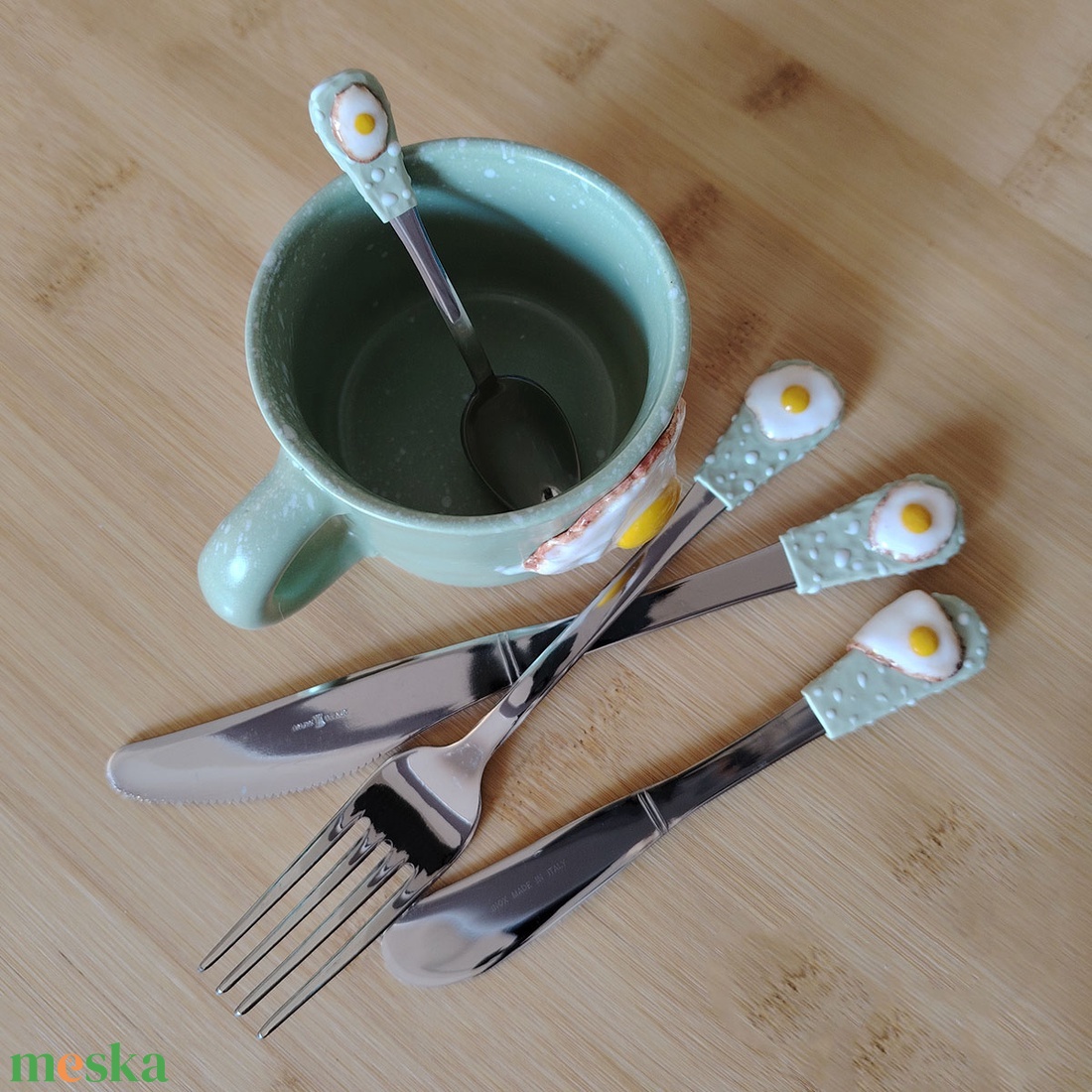 Tükörtojás Reggeliző Készlet - otthon & életmód - konyhafelszerelés, tálalás - tálalás - bögre & csésze - Meska.hu