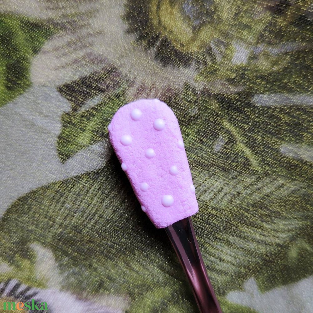 Hóvirág mintás rózsaszín teáskanál - otthon & életmód - konyhafelszerelés, tálalás - tálalás - kanál & villa - Meska.hu