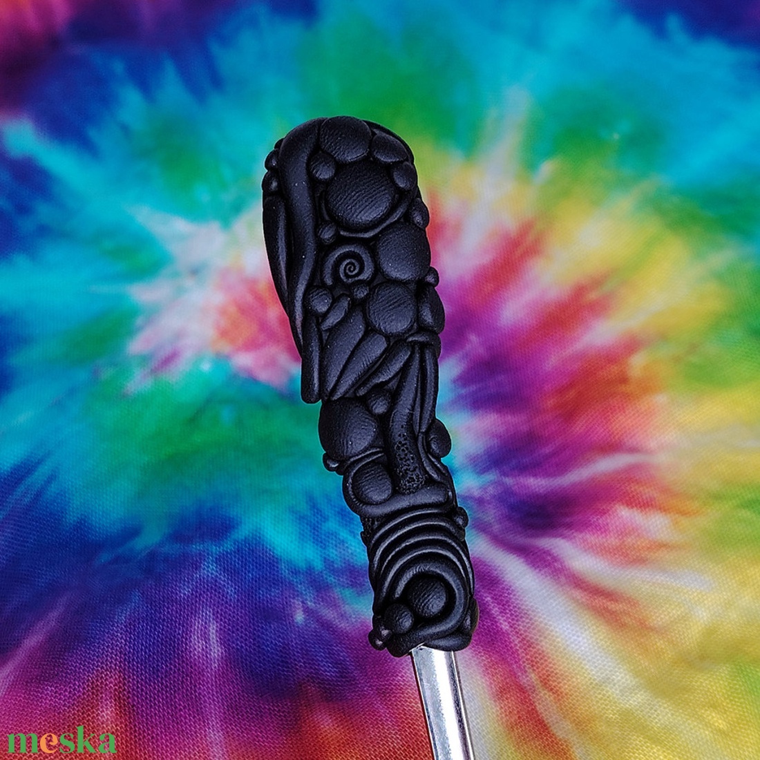 Fekete spirál díszítésű teáskanál - otthon & életmód - konyhafelszerelés, tálalás - tálalás - kanál & villa - Meska.hu