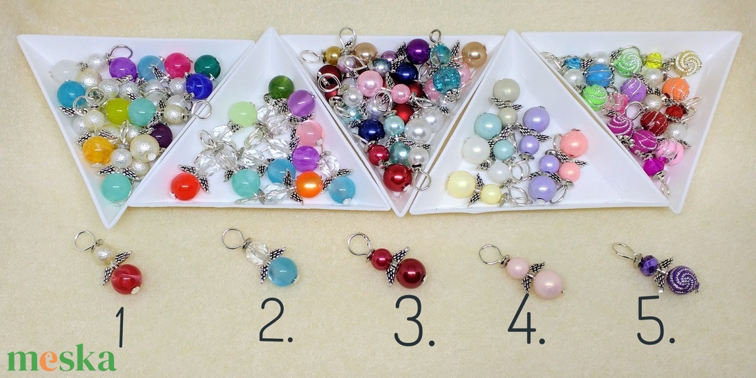 Gyöngy angyalkák - karácsony - karácsonyi ajándékozás - karácsonyi képeslap, üdvözlőlap, ajándékkísérő - Meska.hu