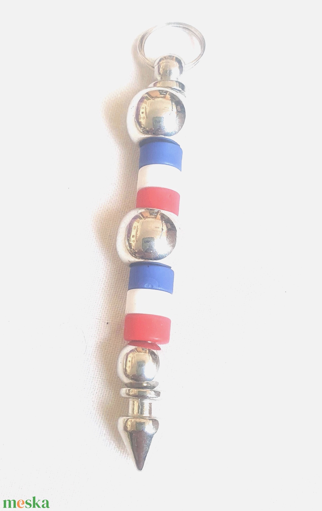 Piros-kék csíkos kulcstartó 2 - táska & tok - kulcstartó & táskadísz - kulcstartó - Meska.hu