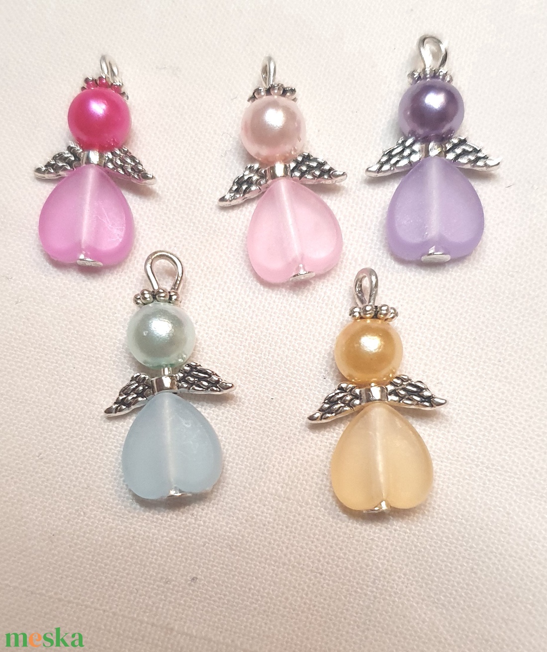 Gyöngy angyalkák - táska & tok - kulcstartó & táskadísz - kulcstartó - Meska.hu