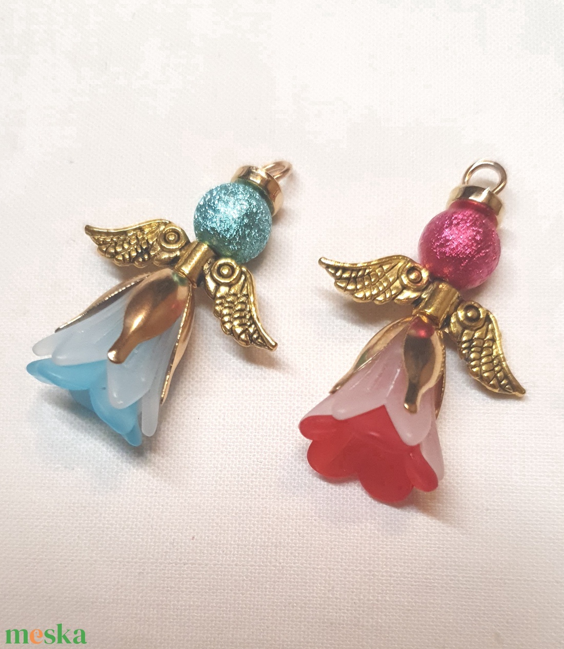 Gyöngy angyalkák - táska & tok - kulcstartó & táskadísz - kulcstartó - Meska.hu