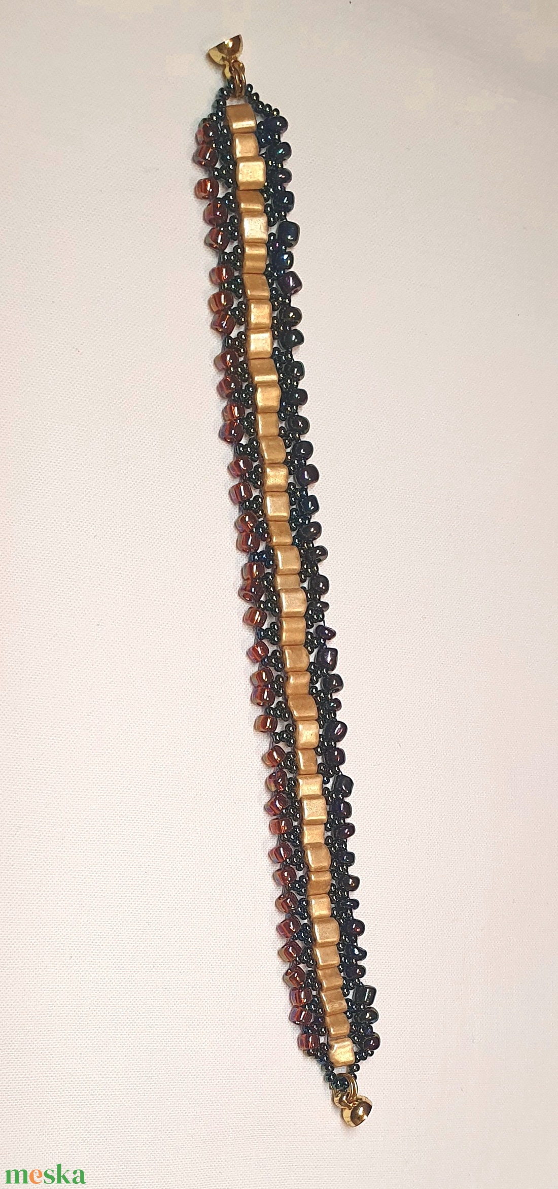 Irizáló zöld ékszerszett - ékszer - karkötő - gyöngyös karkötő - Meska.hu