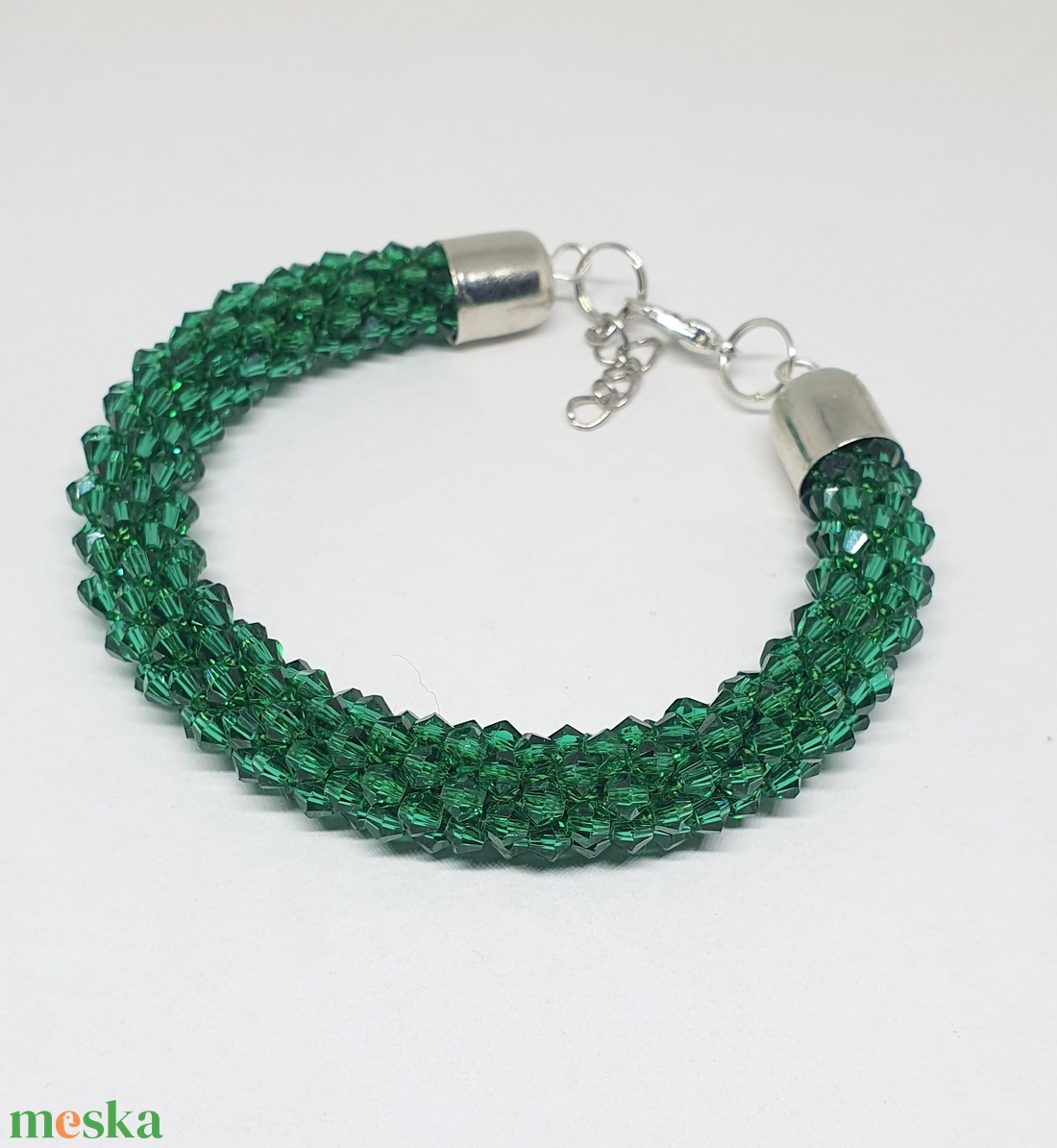 Zöld karkötő - ékszer - karkötő - gyöngyös karkötő - Meska.hu