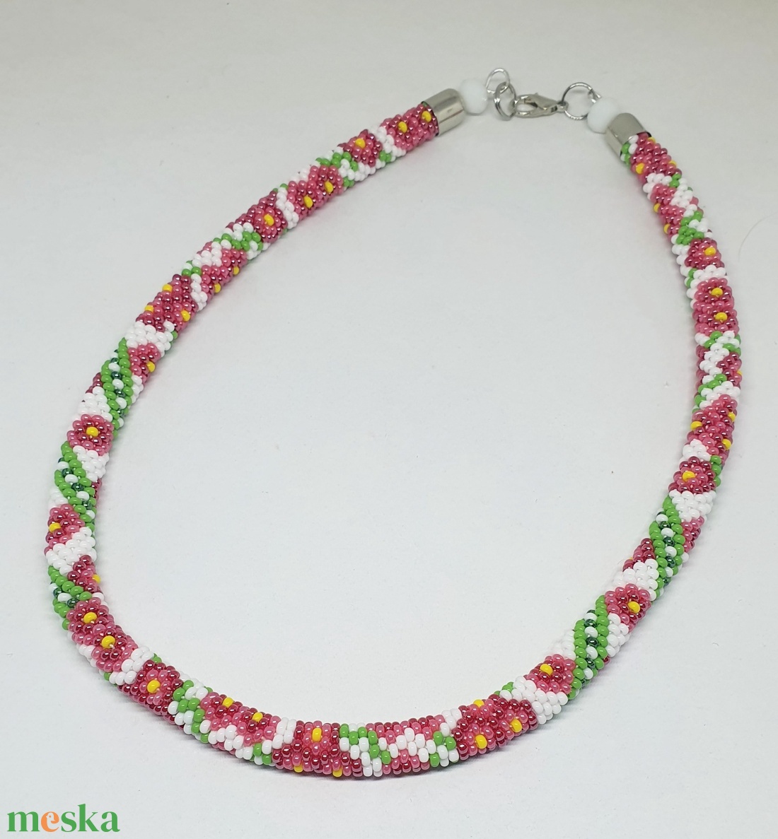 gyöngyhorgolt nyaklánc - ékszer - nyaklánc - gyöngyös nyaklánc - Meska.hu