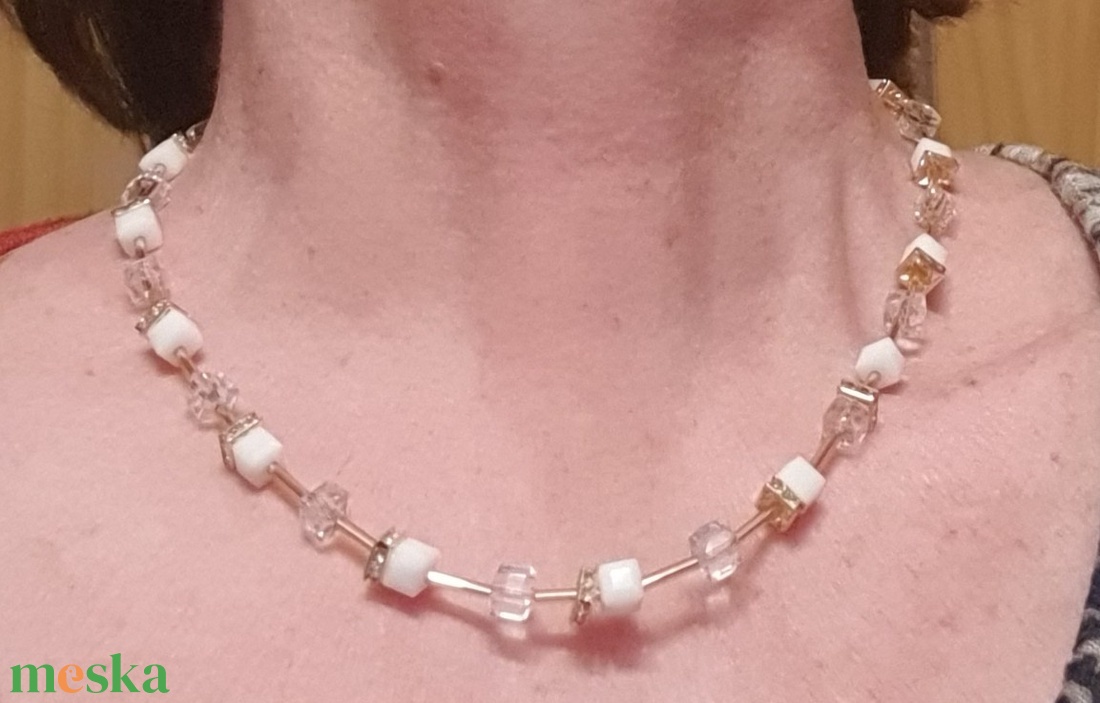 CUBE fehérek ékszerszett - ékszer - ékszerszett - Meska.hu