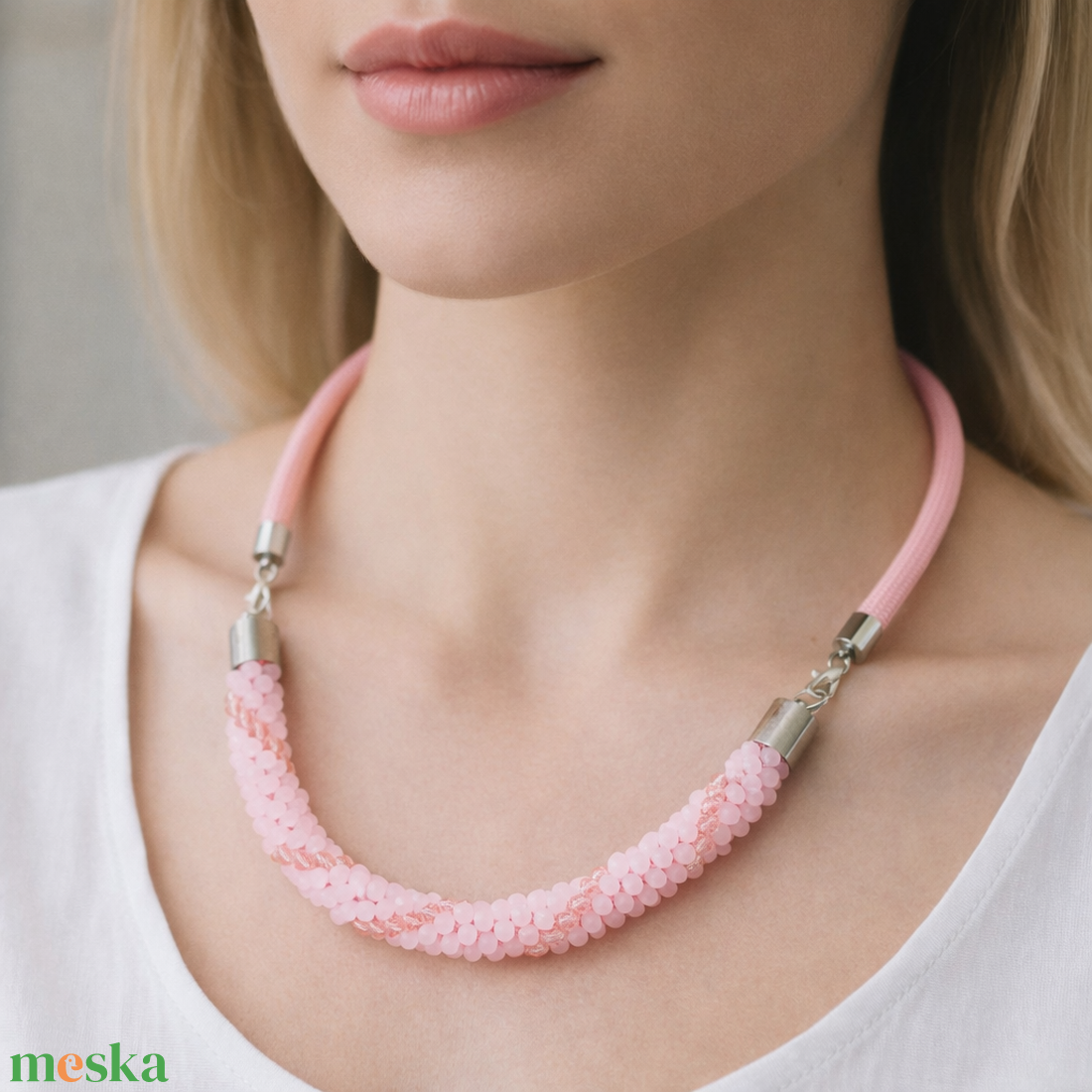 Rózsaszín álom - ékszer - nyaklánc - medál nélküli nyaklánc - Meska.hu