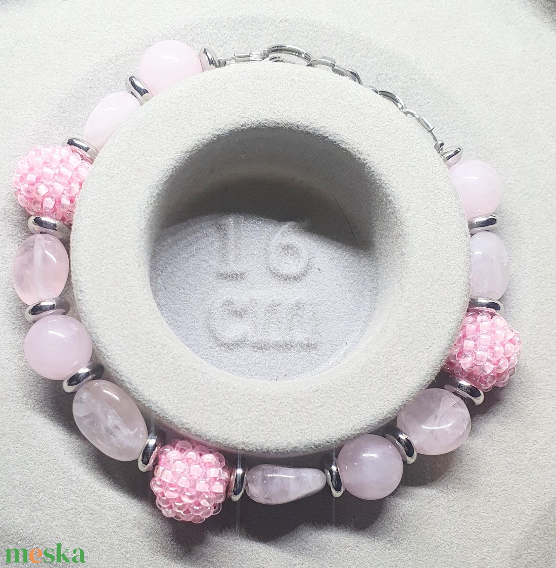 Rózsaszín gyöngy karkötők - ékszer - karkötő - gyöngyös karkötő - Meska.hu