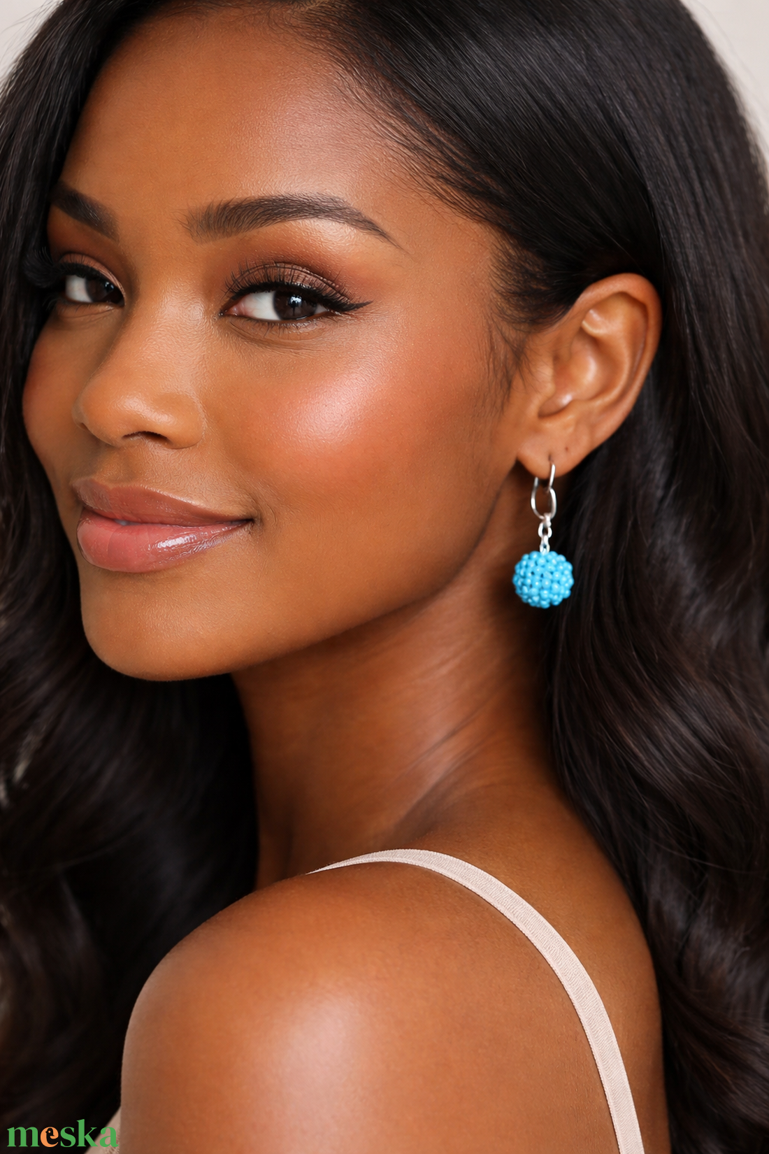 Kék bogyó fülbevaló - ékszer - fülbevaló - lógó fülbevaló - Meska.hu