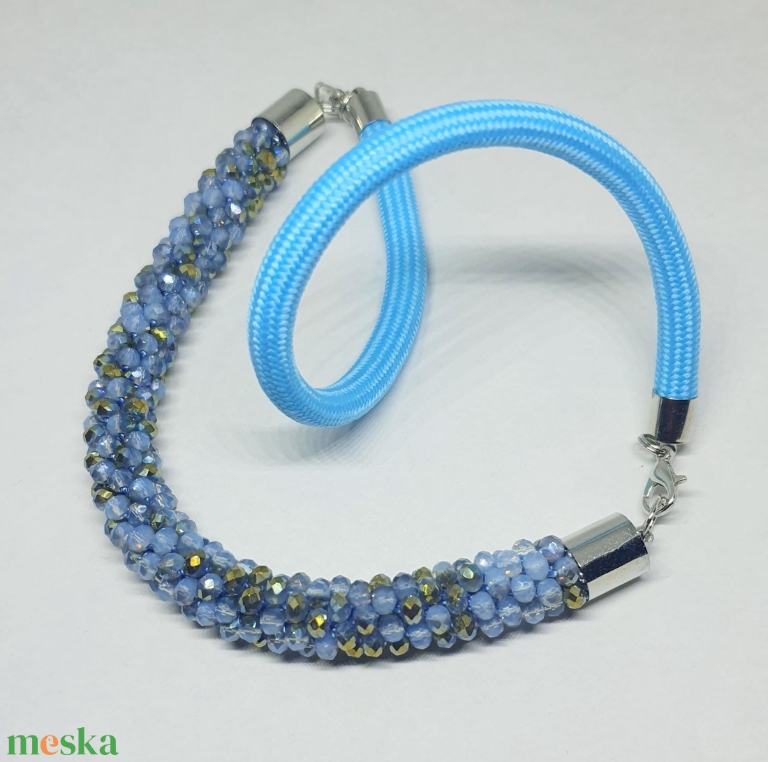 Kék ragyogás - ékszer - nyaklánc - medál nélküli nyaklánc - Meska.hu