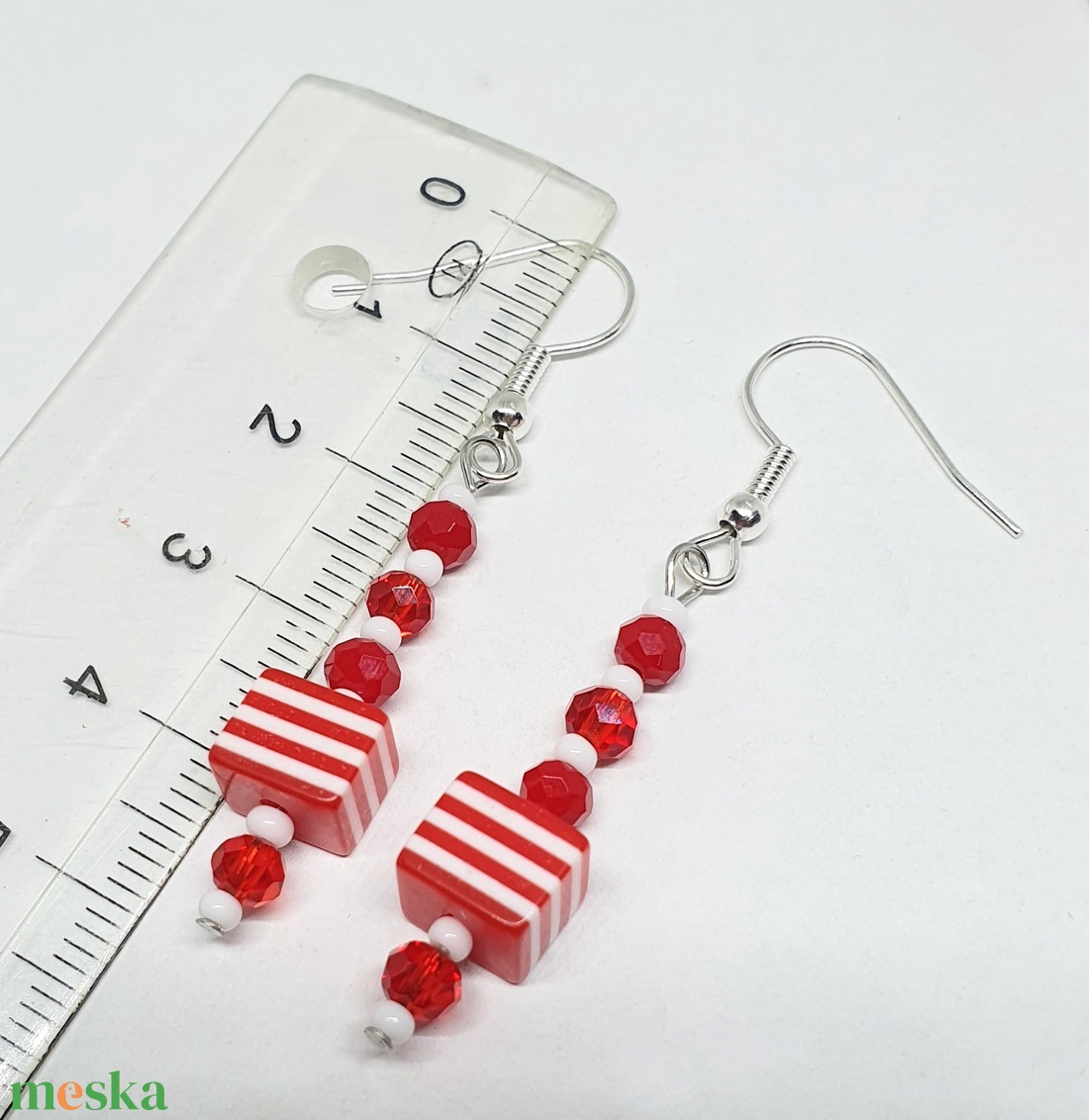Csíkos fülbevalók - ékszer - fülbevaló - lógó fülbevaló - Meska.hu