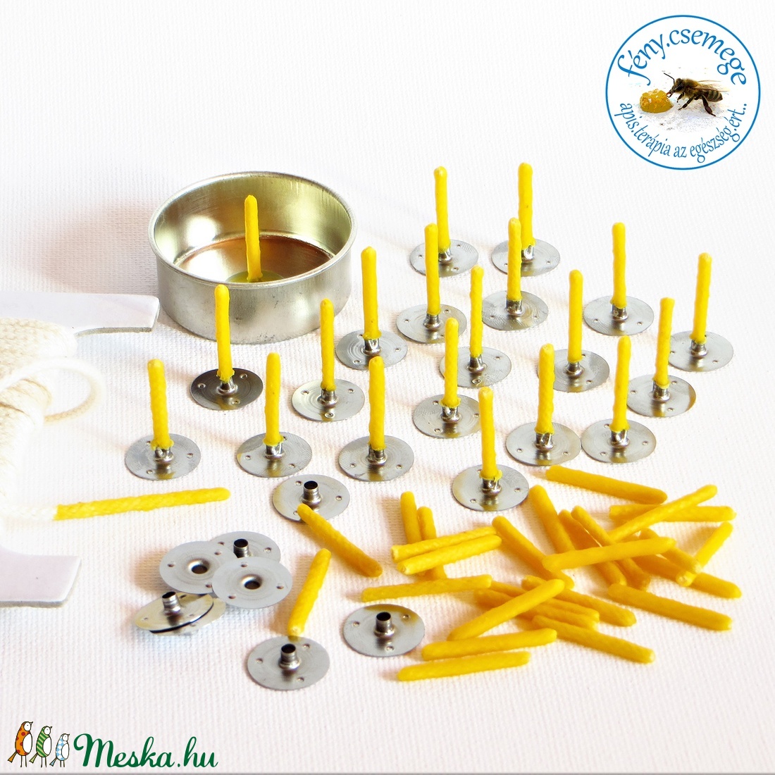 termelői méhviasz teamécses � kör formában -  - Meska.hu