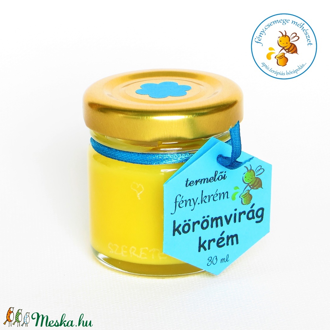 körömvirág krém  termelői  méhviasszal és háromféle növényi vajjal  apis.terápiás bőrápolás -  - Meska.hu