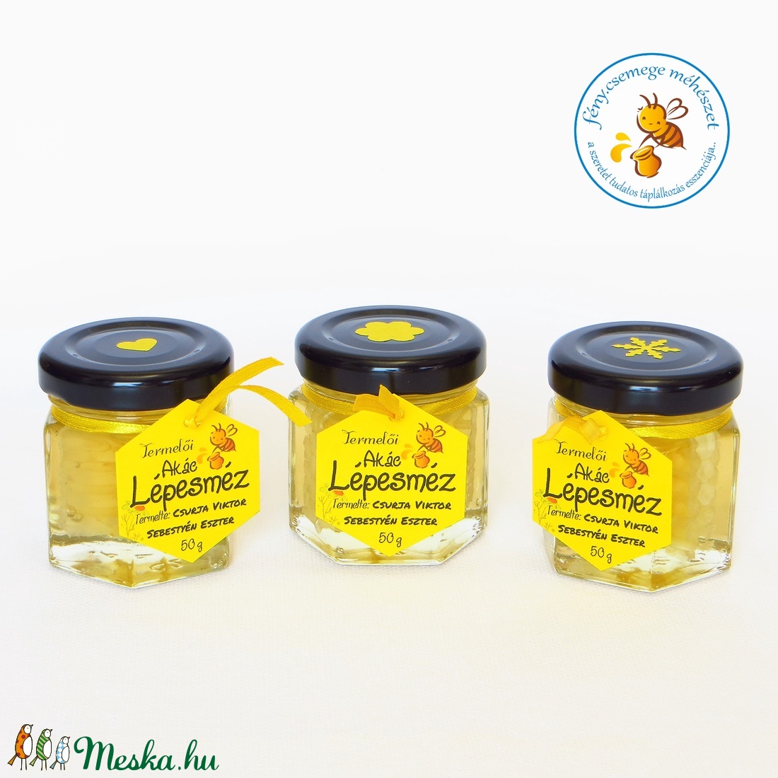 akác lépesméz mini díszüvegben -  - Meska.hu