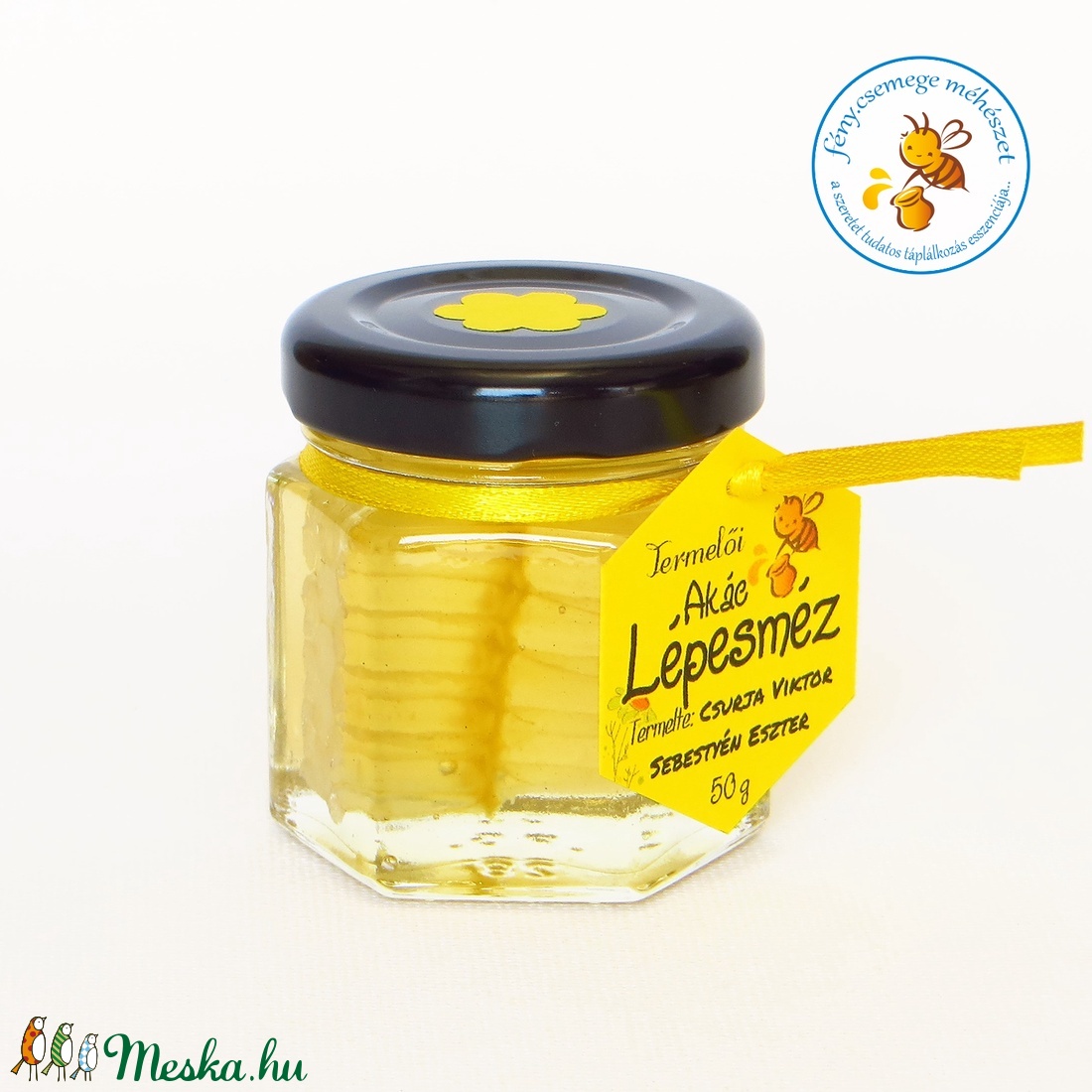 akác lépesméz mini díszüvegben -  - Meska.hu