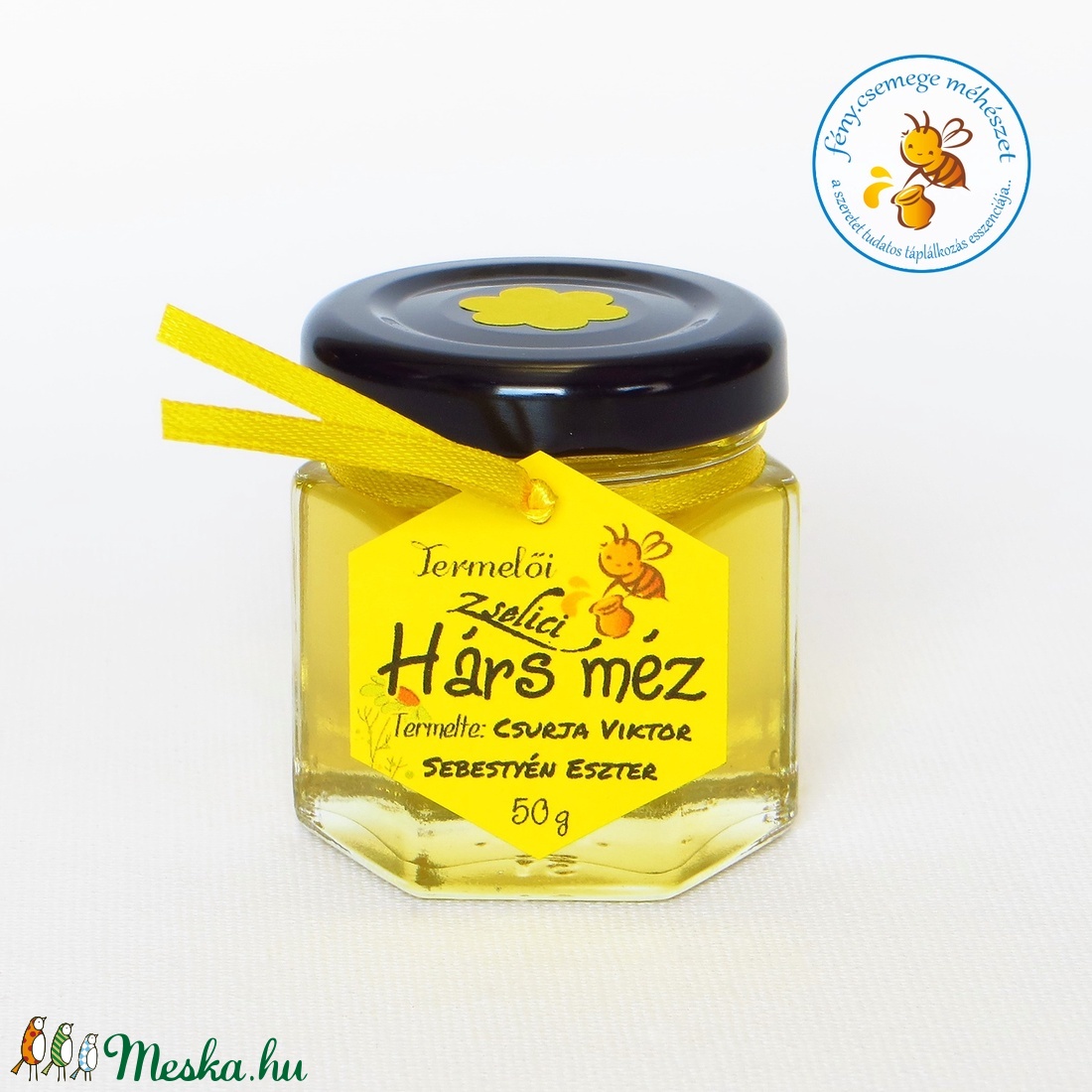 zselici hárs méz mini díszüvegben - élelmiszer - méz & propolisz - Meska.hu