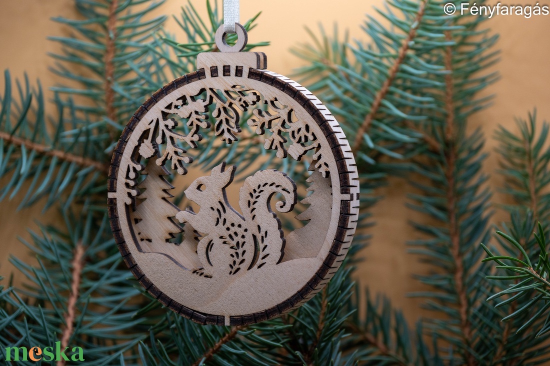 Mókus 3D karácsonyfadísz - karácsony - karácsonyi lakásdekoráció - karácsonyfadíszek - Meska.hu