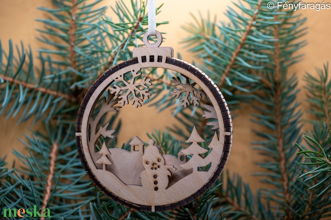 Hóember 3D karácsonyfadísz - karácsony - karácsonyi lakásdekoráció - karácsonyfadíszek - Meska.hu