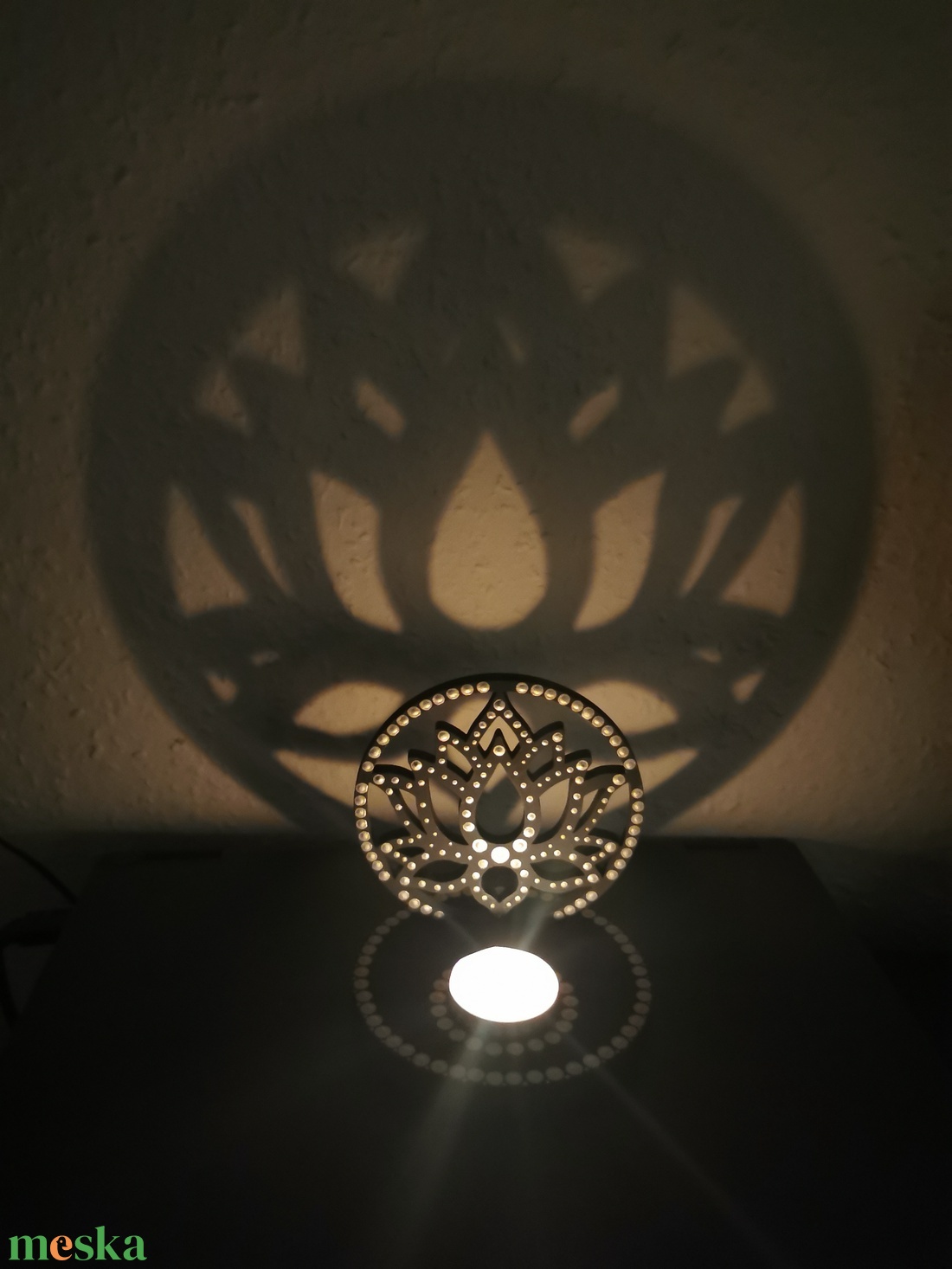 Lótusz Fekete Árnyéklámpás - otthon & életmód - dekoráció - spiritualitás - mandala - Meska.hu