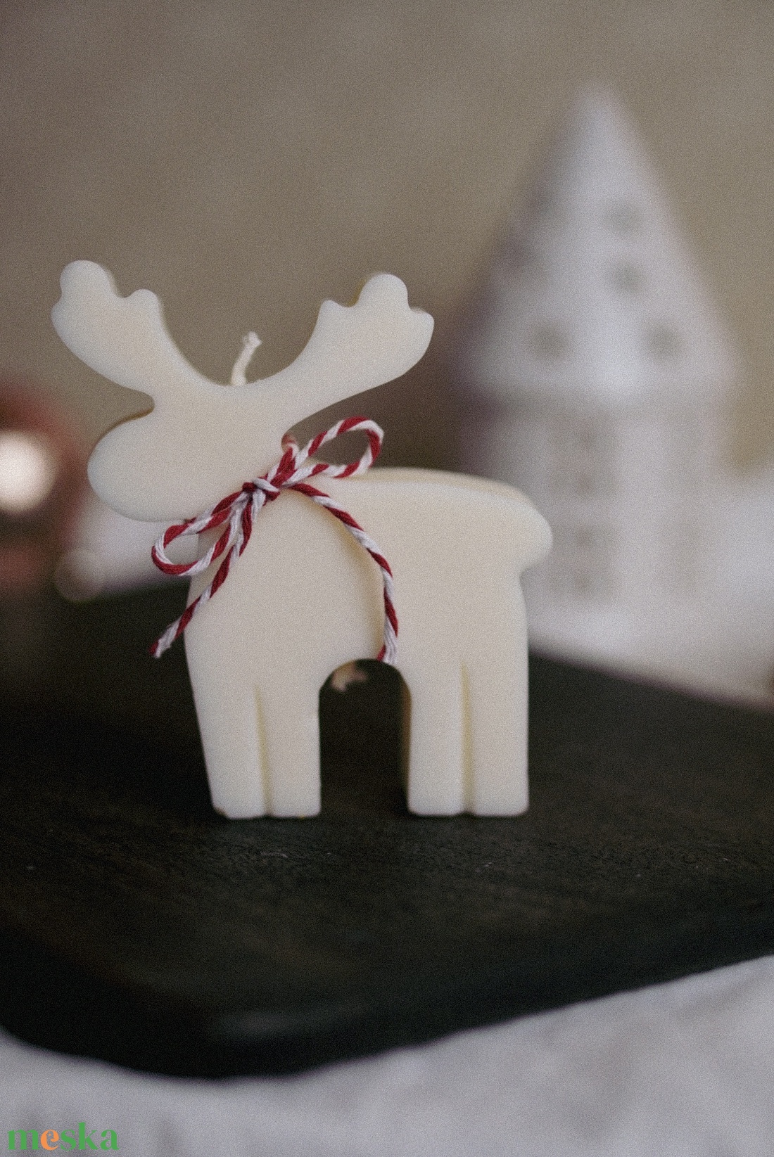 Szarvas szójagyertya - karácsony - karácsonyi lakásdekoráció - karácsonyi illatgyertya, mécses - Meska.hu