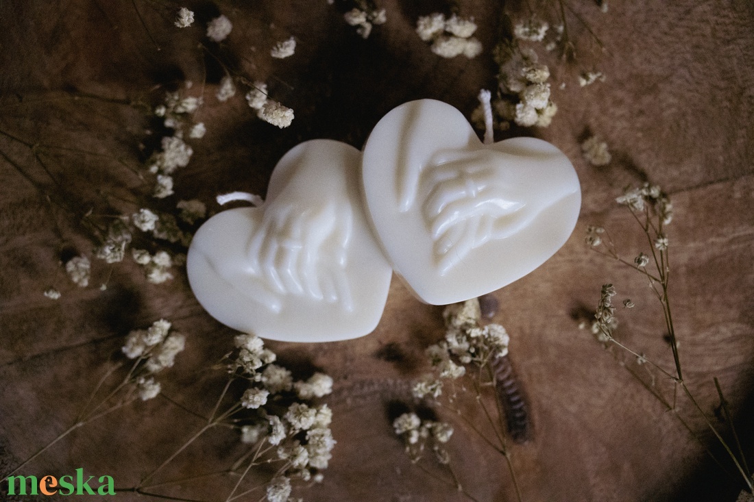 Kézfogós szójagyertya - esküvő - emlék & ajándék - köszönőajándék - Meska.hu