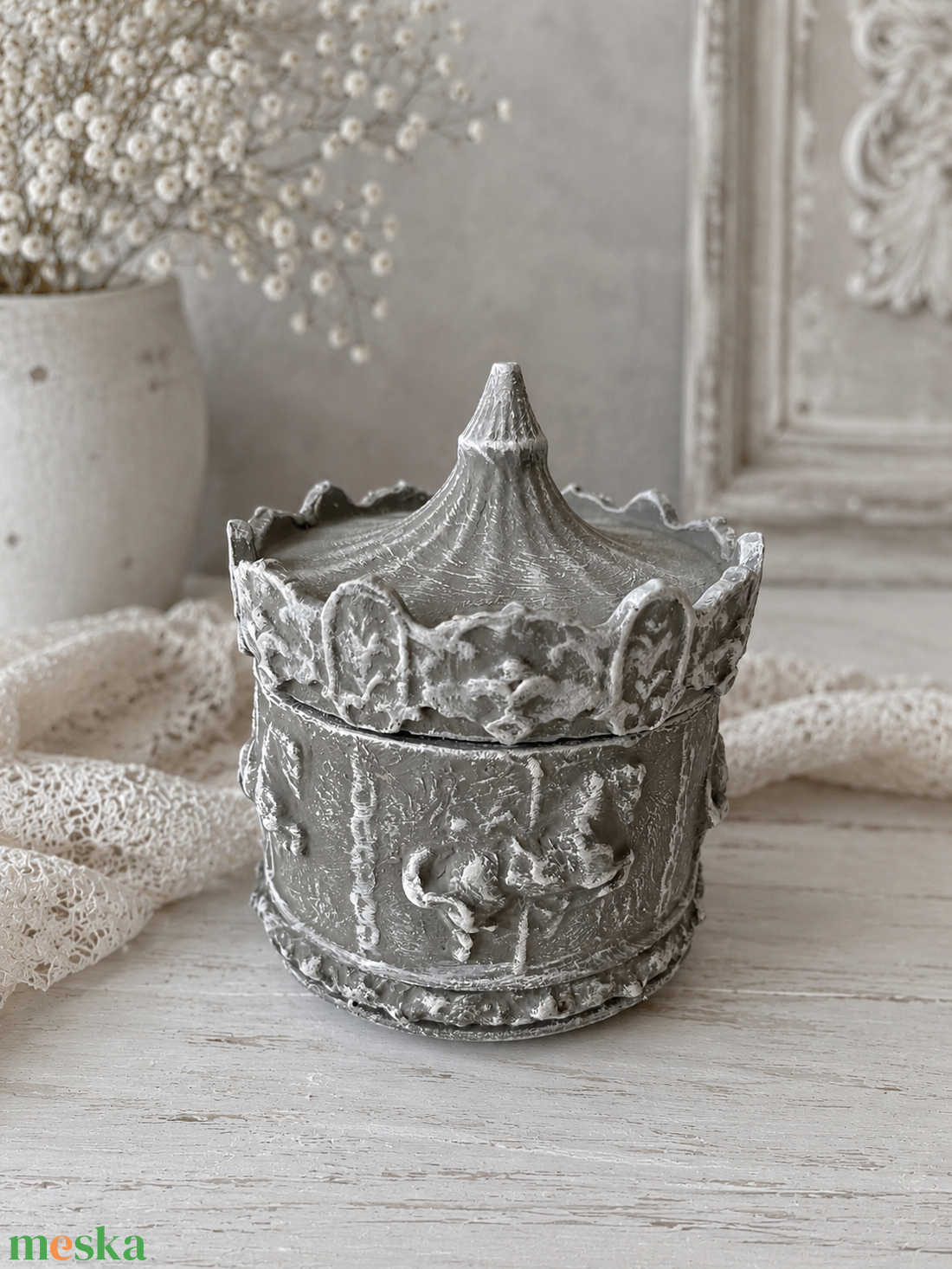 Shabby Chic rusztikus gyertyatartó - otthon & életmód - gyertya, illat, aroma - gyertyatartó - Meska.hu