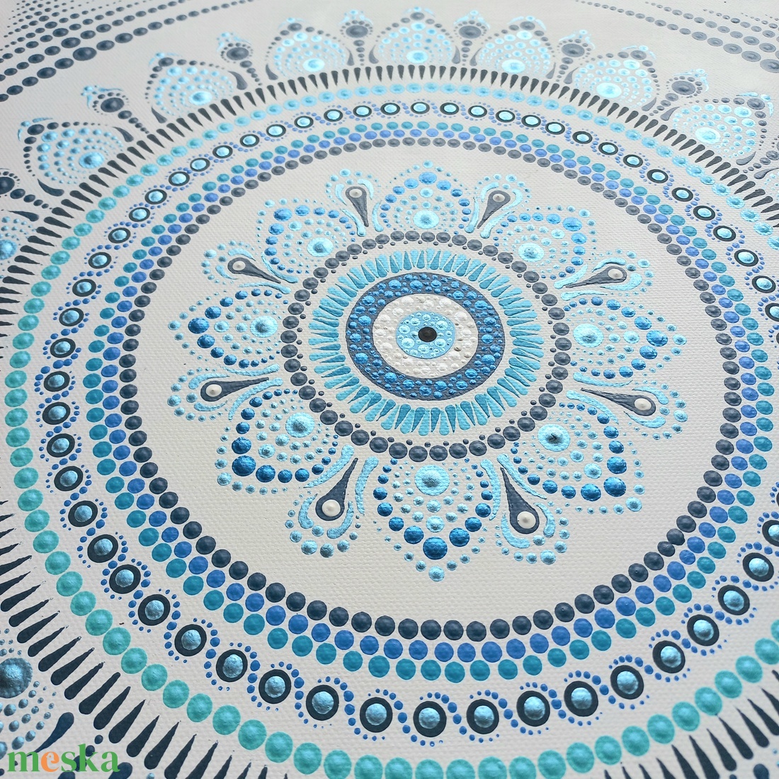 Pontozott mandala - kék - otthon & életmód - dekoráció - spiritualitás - mandala - Meska.hu