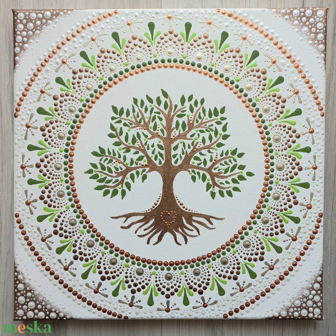 Pontozott mandala- Életfa 30x30 cm - otthon & életmód - dekoráció - kép & falikép - vászonkép - Meska.hu Pontozott mandala- Életfa 30x30 cm - otthon & életmód - dekoráció - kép & falikép - vászonkép - Meska.hu