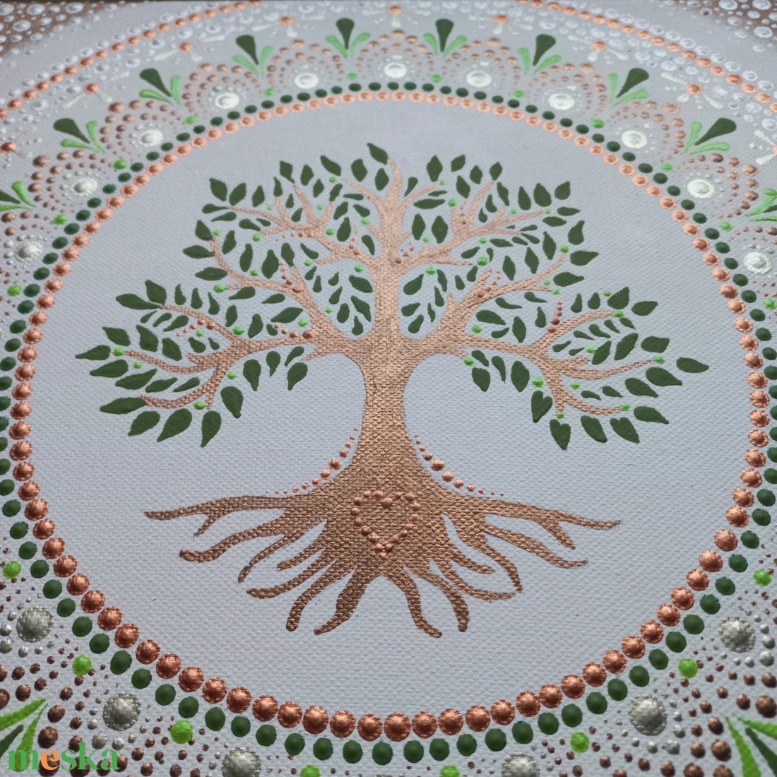 Pontozott mandala- Életfa 30x30 cm - otthon & életmód - dekoráció - kép & falikép - vászonkép - Meska.hu Pontozott mandala- Életfa 30x30 cm - otthon & életmód - dekoráció - kép & falikép - vászonkép - Meska.hu