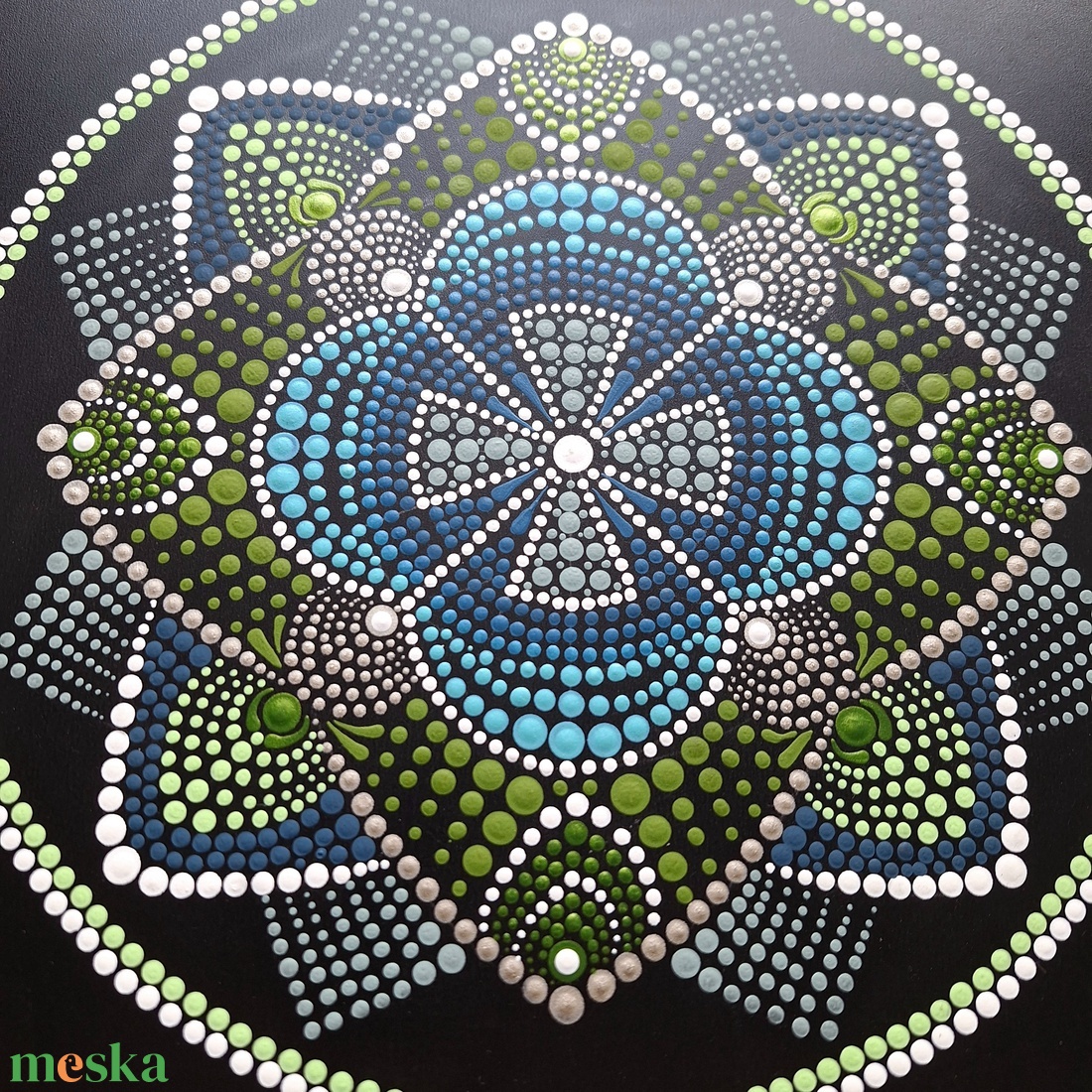 Pontozott mandala - kék,zöld, szürke - otthon & életmód - dekoráció - spiritualitás - mandala - Meska.hu Pontozott mandala - kék,zöld, szürke - otthon & életmód - dekoráció - spiritualitás - mandala - Meska.hu